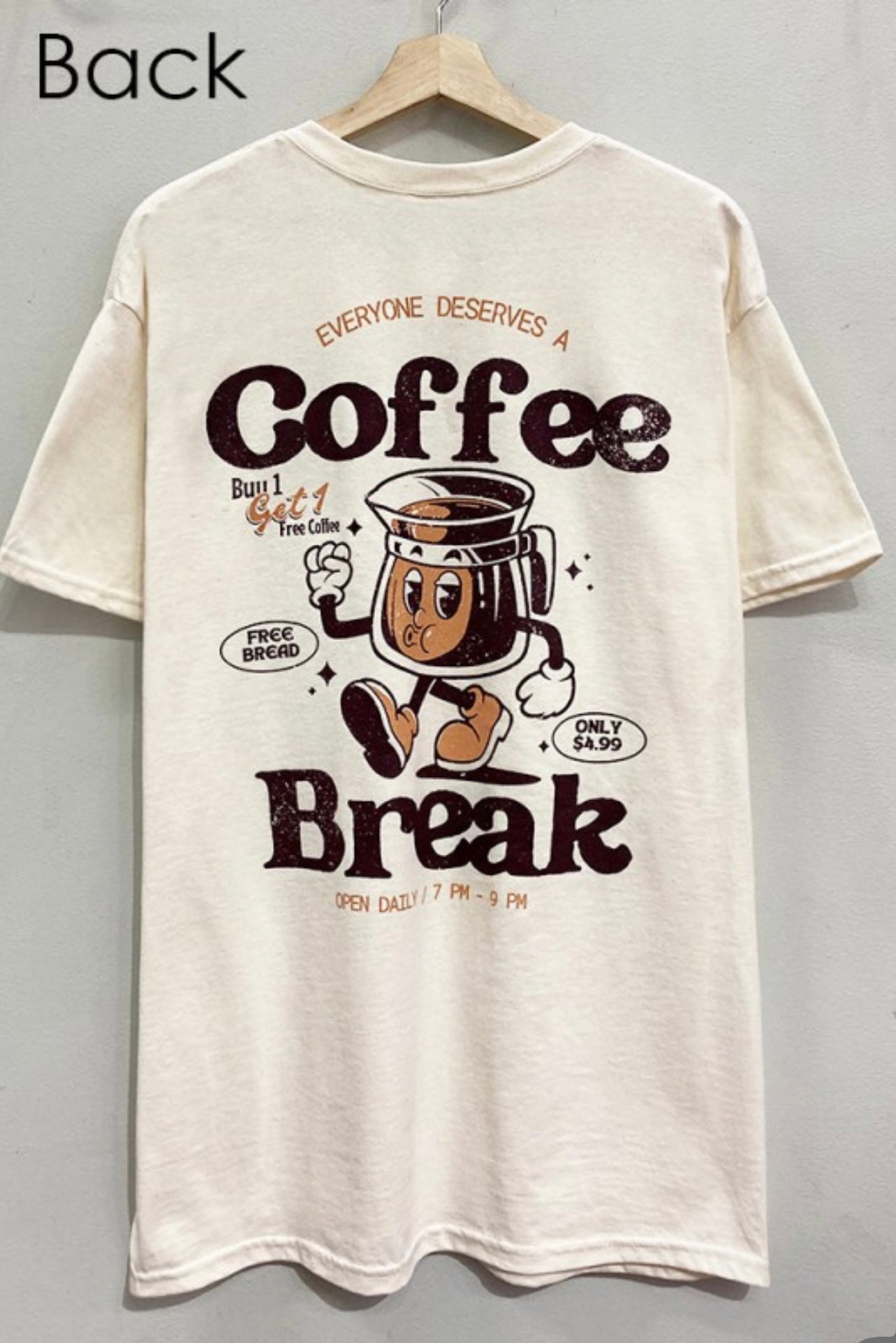 Beige Coffee Break Graphic Tee