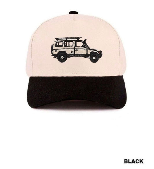 Vintage Wagon Cotton Hat Black