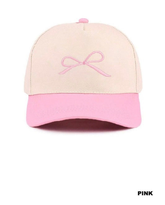 Bow Cotton Hat Pink