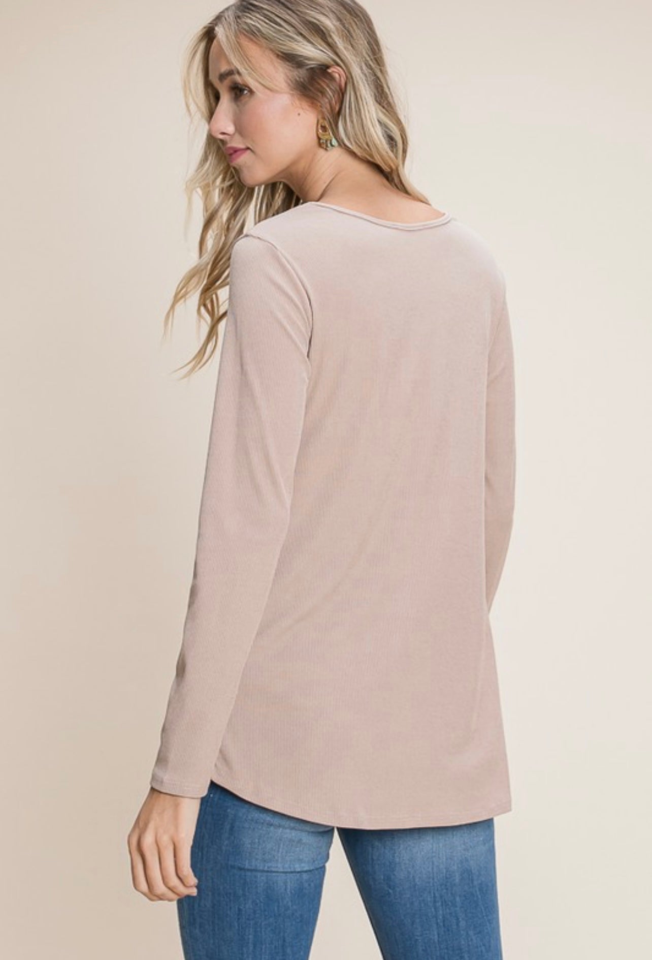 Long Sleeve Key Hole Top