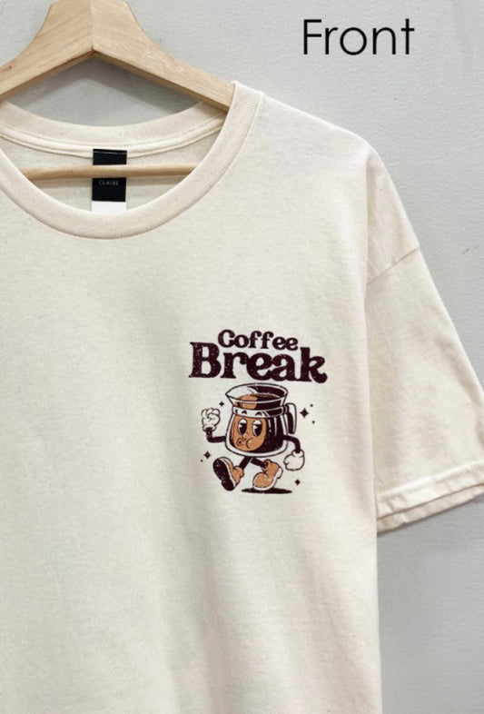 Beige Coffee Break Graphic Tee