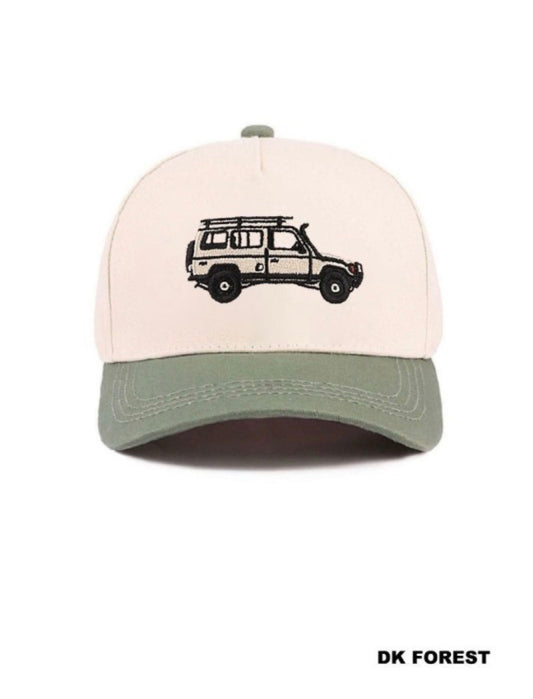 Vintage Wagon Cotton Hat Hunter Green