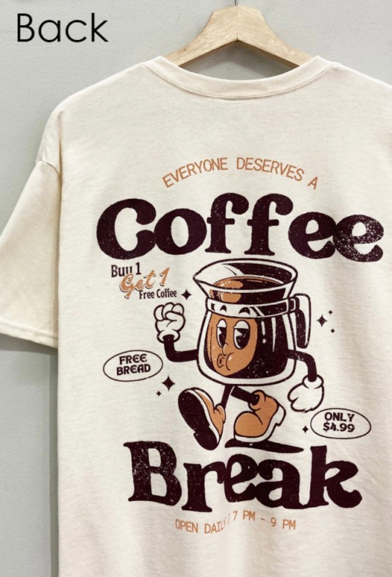 Beige Coffee Break Graphic Tee