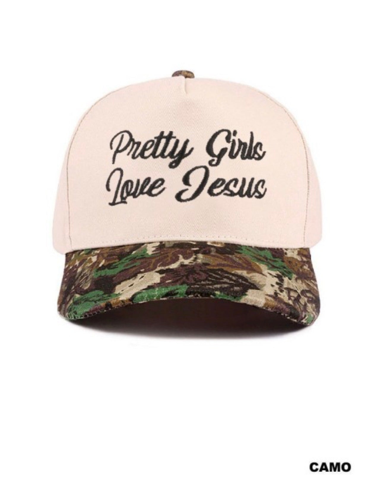 Pretty Girls Love Jesus Two Tone Cotton Hat Camo