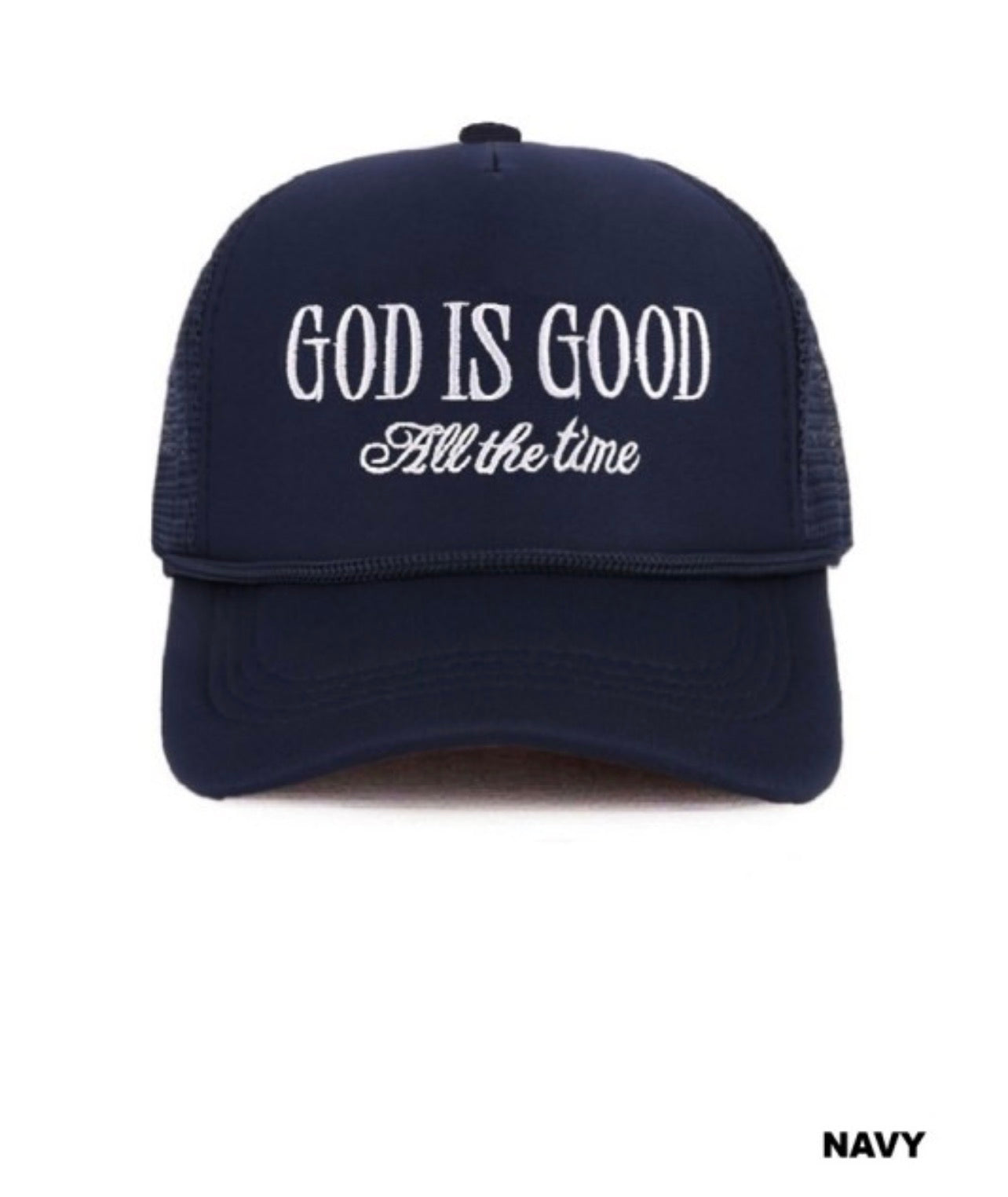 Trucker Hat God Is Good All The Time Navy