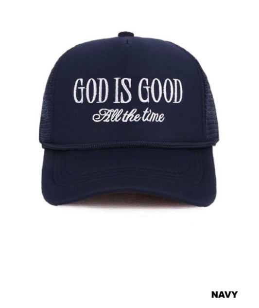 Trucker Hat God Is Good All The Time Navy