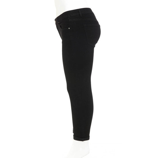 Plus Size Black Capri Jeans