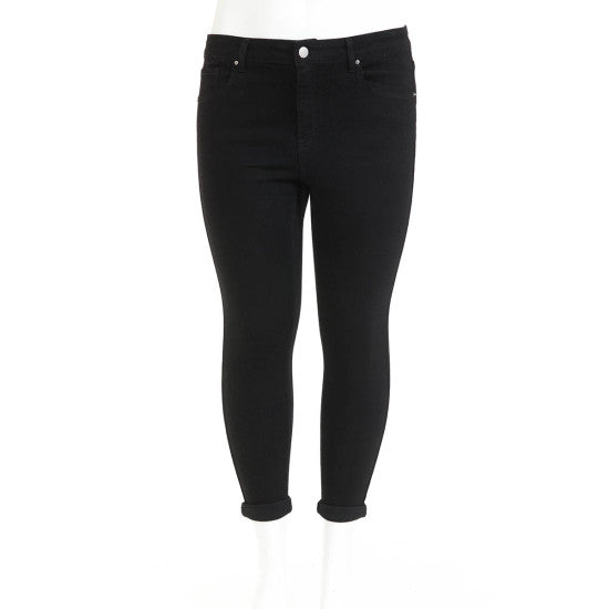 Plus Size Black Capri Jeans