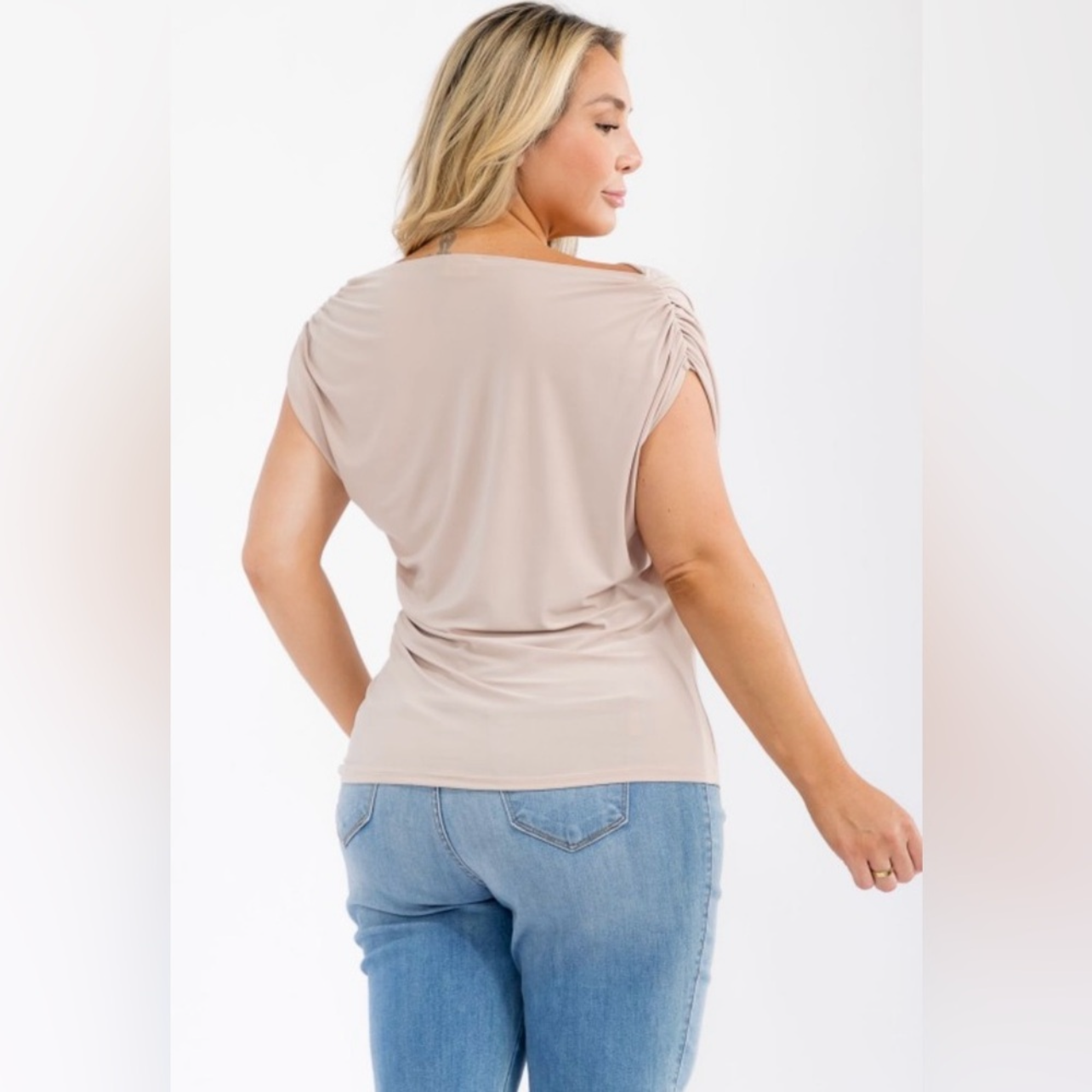 Cold Shoulder Taupe Top