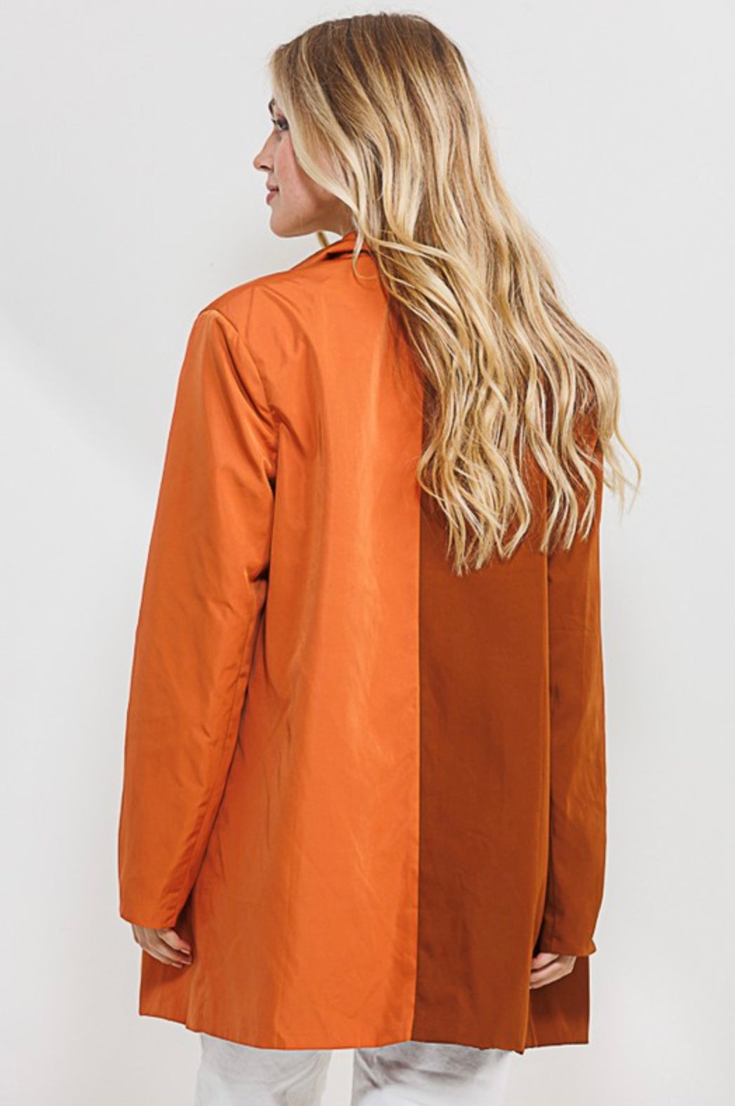 Two Tone Rust and Orange Blazer Jacket