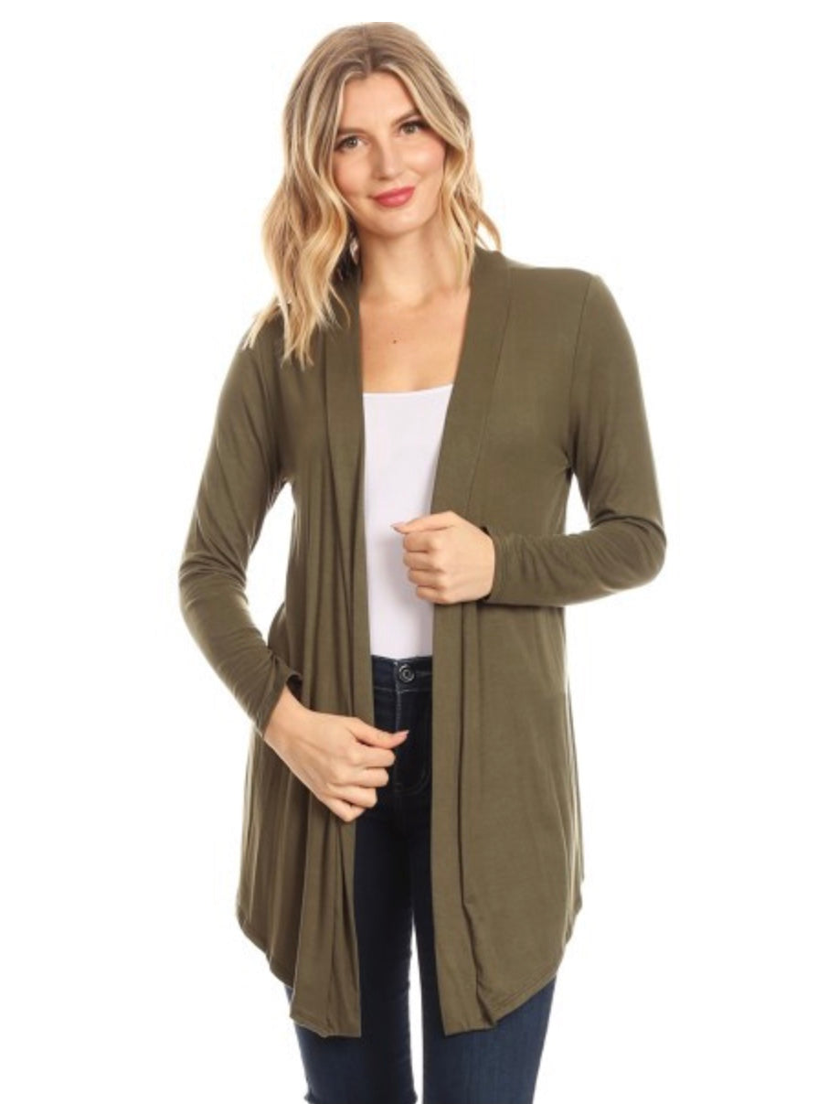 Plus Size Green Cardigan