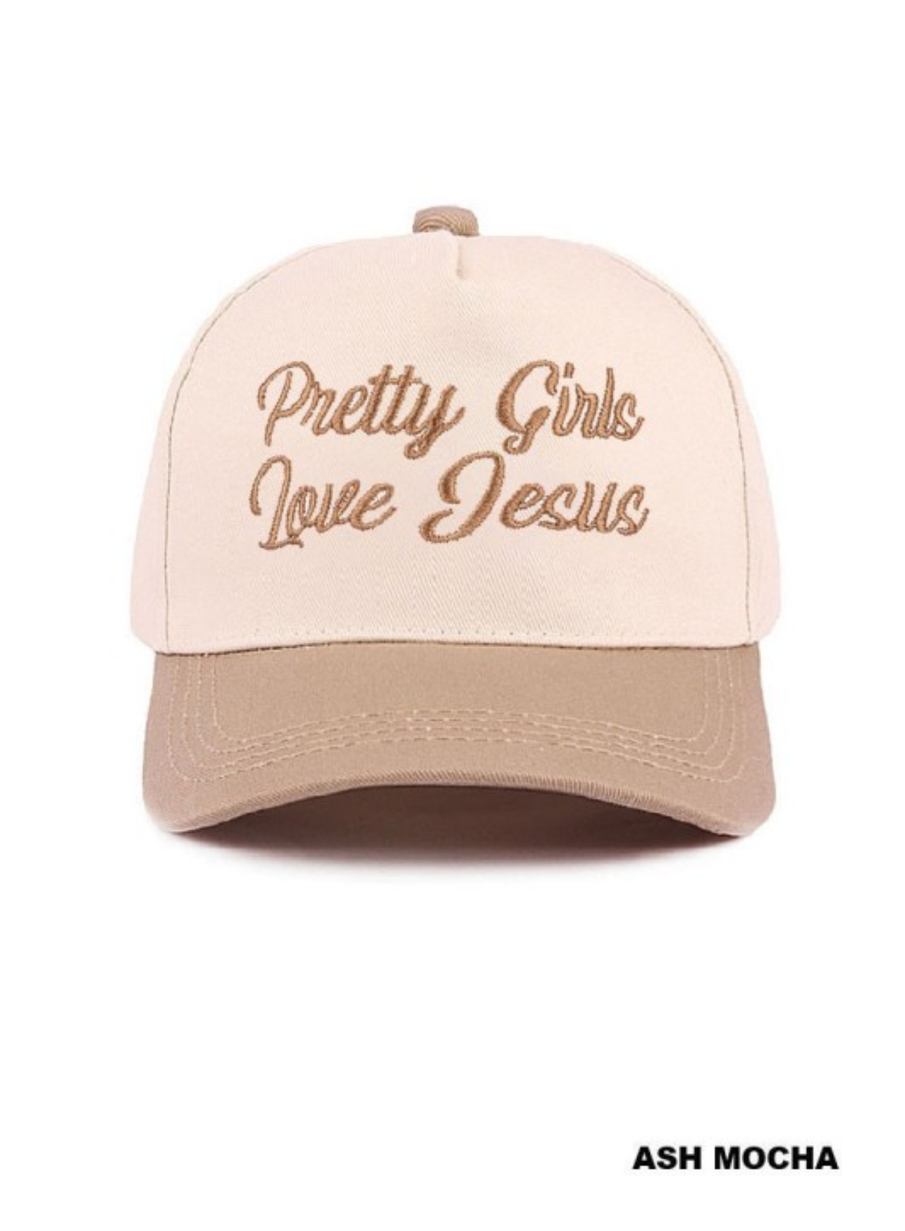 Pretty Girls Love Jesus Two Tone Cotton Hat Ash Mocha