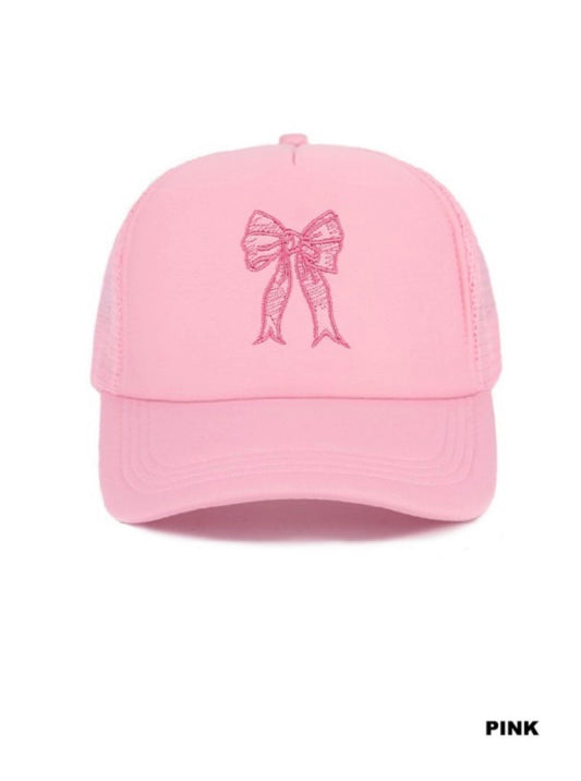 Trucker Hat pink w Pink Bow