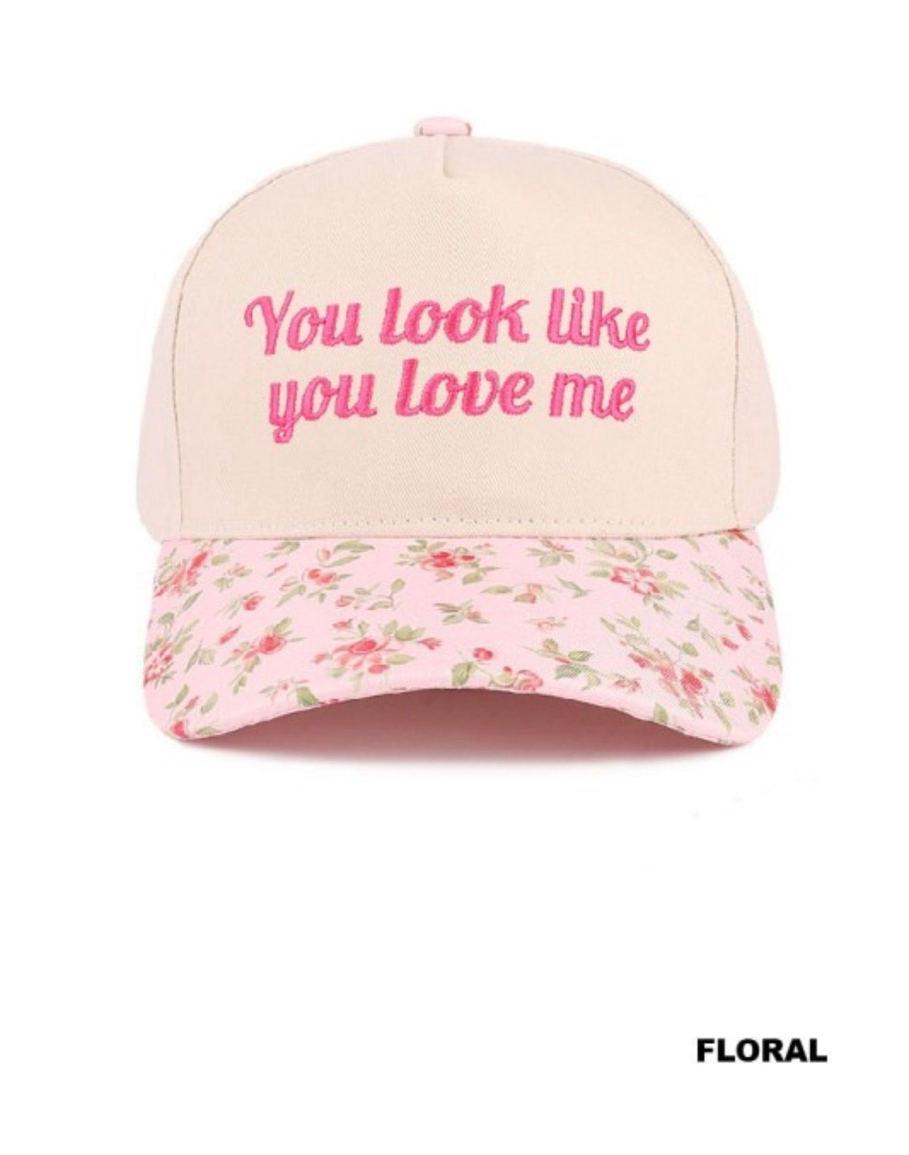 Canvas Cotton Cap “You Look Like You Love Me” Floral