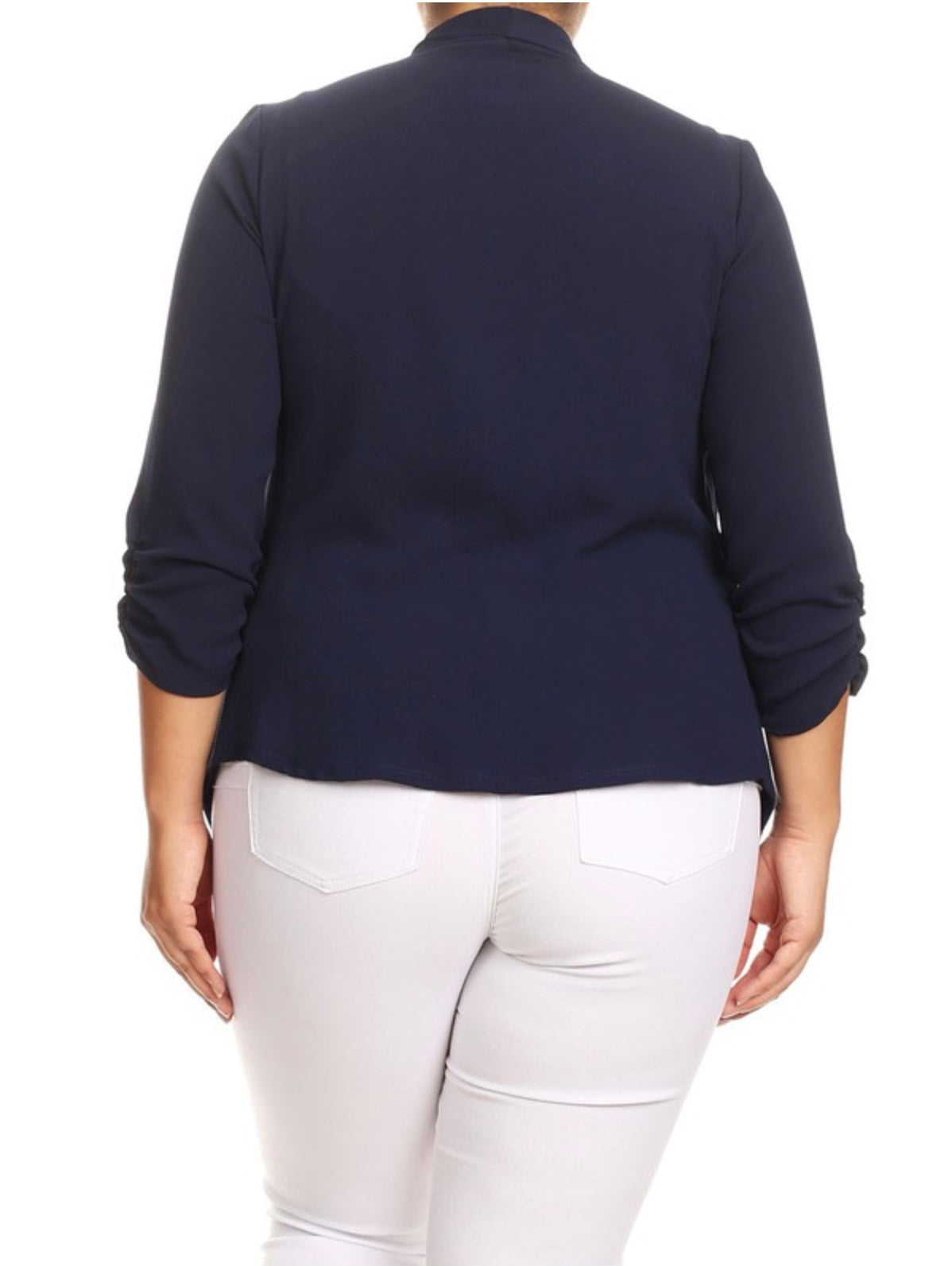 Plus Size Cardigan Blazer Navy Blue