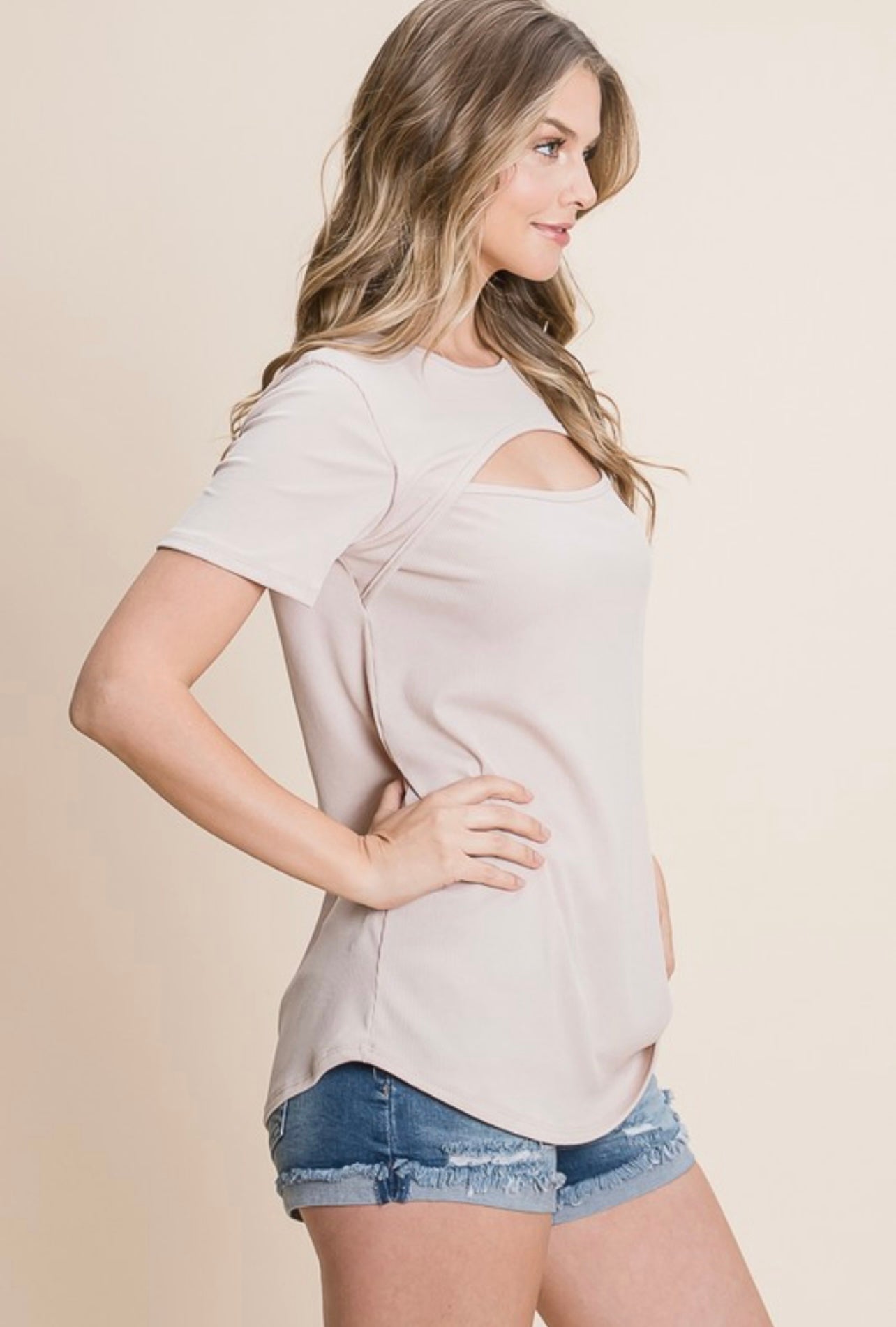 Short Sleeve Key Hold top